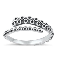 Load image into Gallery viewer, Sterling Silver Oxidized Octopus Tentacles Ring