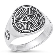 Load image into Gallery viewer, Sterling Silver Oxidized Eye and Star Ring