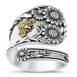 Sterling Silver Oxidized Silver Spoon Ring