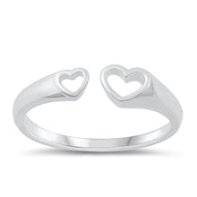 Load image into Gallery viewer, Sterling Silver Polished Hearts Ring