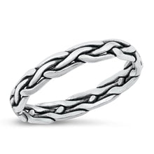 Load image into Gallery viewer, Sterling Silver Oxidized Braid Ring-3.5mm