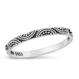 Sterling Silver Oxidized Bali Ring-5mm