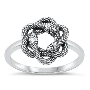 Sterling Silver Oxidized Snakes Ring