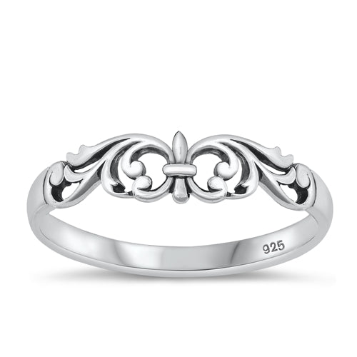 Sterling Silver Oxidized Celtic Plain Ring Face Height-4.6mm