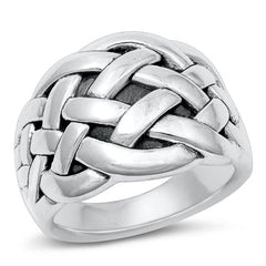 Sterling Silver Oxidized Electroform Plain Ring Face Height-18.4mm