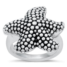 Load image into Gallery viewer, Sterling Silver Oxidized Starfish Electroform Plain Ring Face Height-22mm
