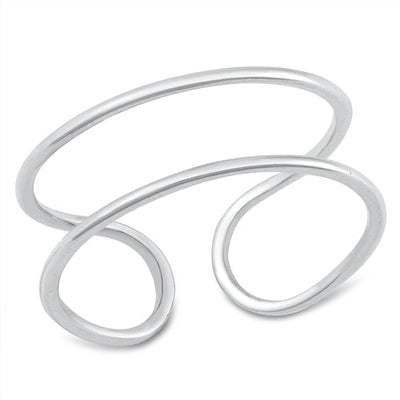 Sterling Silver Rhodium Plated Ring Face Height-10mm