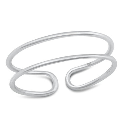 Sterling Silver Rhodium Plated Ring Face Height-6mm