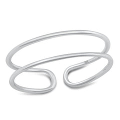 Sterling Silver Rhodium Plated Ring Face Height-6mm