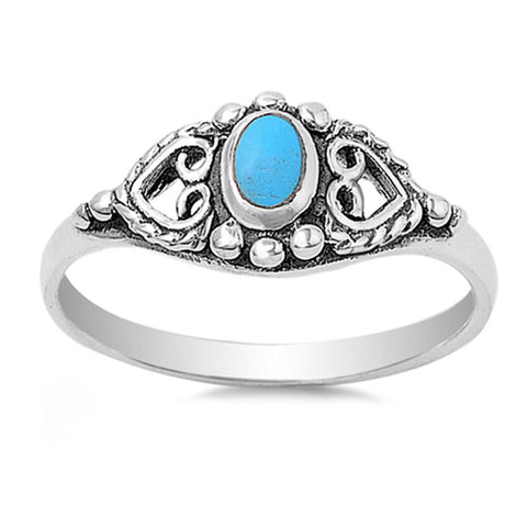 Sterling Silver Stabilized Turquoise Stone Ring