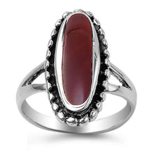 Load image into Gallery viewer, Sterling Silver Carnelian Cubic Zirconia Stone RingAnd Face Height 21mmAnd Band Width 2mm