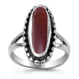 Sterling Silver Carnelian Cubic Zirconia Stone RingAnd Face Height 21mmAnd Band Width 2mm
