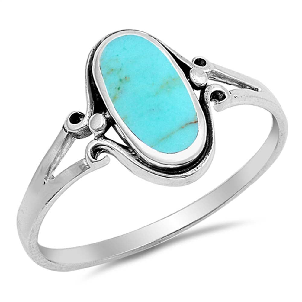 Sterling Silver Stabilized 13mm Turquoise Stone Ring