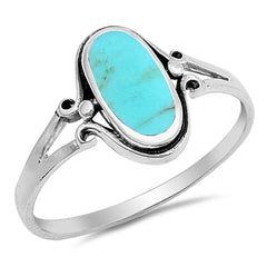 Sterling Silver Stabilized 13mm Turquoise Stone Ring