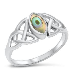Sterling Silver Celtic Abalone Ring
