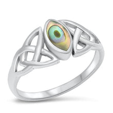 Load image into Gallery viewer, Sterling Silver Celtic Abalone Ring