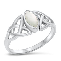 Sterling Silver Celtic Mother of Pearl Ring