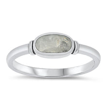 Load image into Gallery viewer, Sterling Silver Oxidized Moonstone Ring-6mm