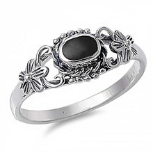 Load image into Gallery viewer, Sterling Silver With Black Onyx Cubic Zirconia Stone RingAnd Face Height 10mm
