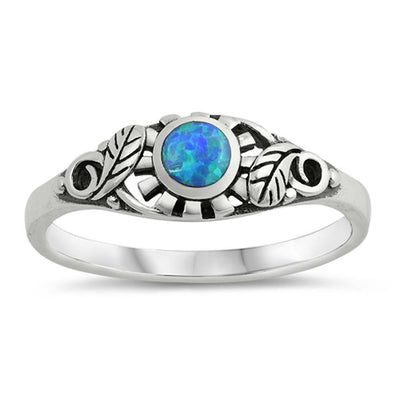 Sterling Silver Blue Lab Opal Ring