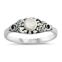 Load image into Gallery viewer, Sterling Silver White Lab Opal CZ Ring