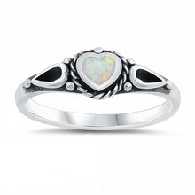 Load image into Gallery viewer, Sterling Silver White Lab Opal Ring