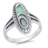 Sterling Silver With Abalone Cubic Zirconia Stone RingAnd Face Height 21mm