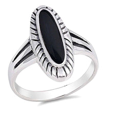 Load image into Gallery viewer, Sterling Silver With Black Onyx Cubic Zirconia Stone RingAnd Face Height 21mm