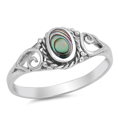 Sterling Silver Abalone Stone Ring