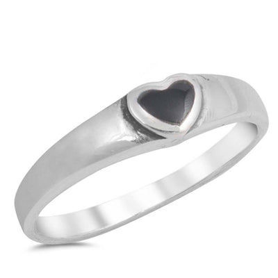 Sterling Silver With Black Onyx Cubic Zirconia Stone RingAnd Face Height 5mm