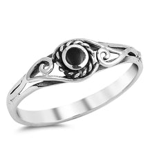 Load image into Gallery viewer, Sterling Silver With Black Onyx Cubic Zirconia Stone RingAnd Face Height 7mm