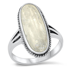 Load image into Gallery viewer, Sterling Silver Oxidized Moonstone Oval Ring