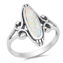 Load image into Gallery viewer, Sterling Silver With White Lab Opal Cubic Zirconia Stone RingAnd Face Height 18mm