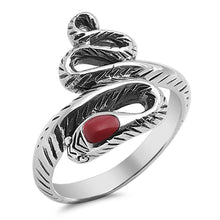 Load image into Gallery viewer, Sterling Silver Red Canary Cubic Zirconia Stone RingAnd Face Height 19mm