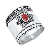 Sterling Silver Stabilized Carnelian Stone Ring