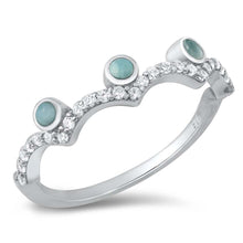 Load image into Gallery viewer, Sterling Silver Crown With Genuine Larimar Stone Ring