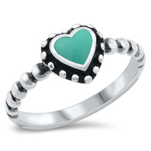 Load image into Gallery viewer, Sterling Silver Simulated Turquoise Stone Ring