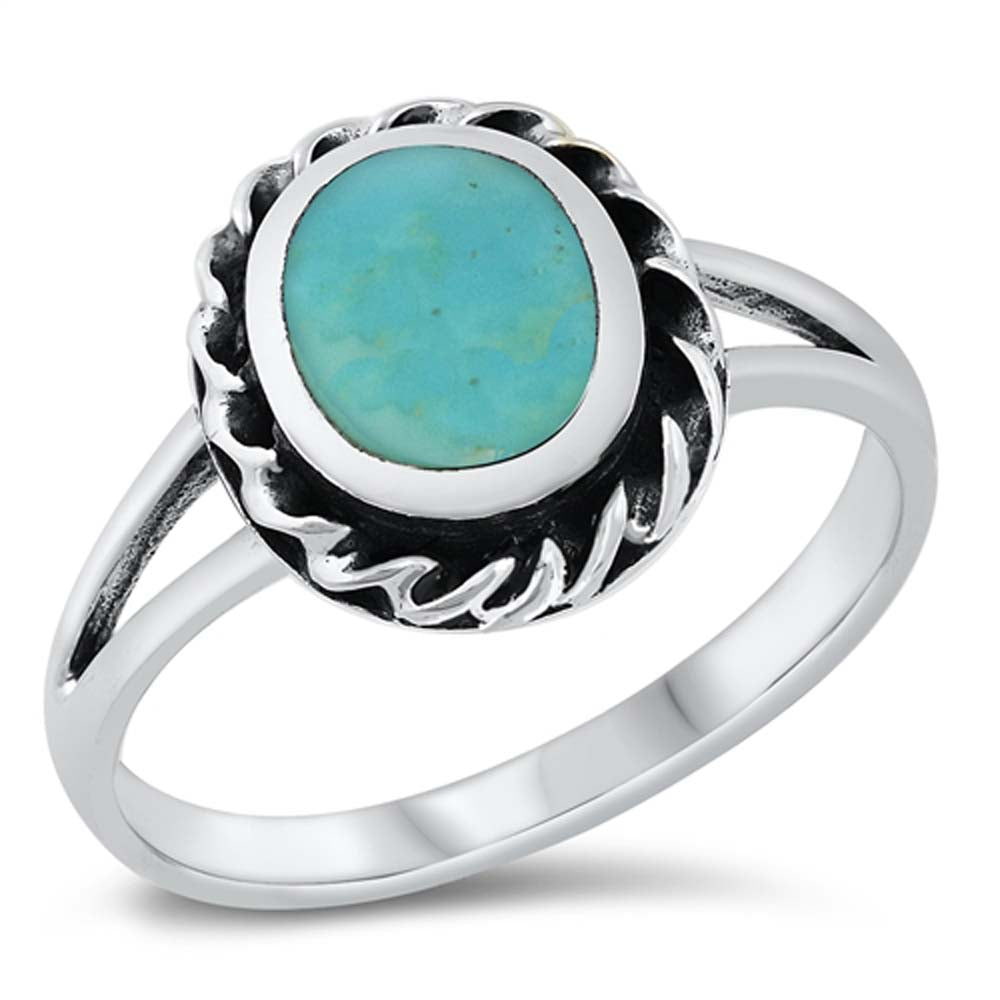 Sterling Silver Genuine Turquoise Ring