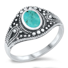 Load image into Gallery viewer, Sterling Silver Genuine Turquoise Stone Ring