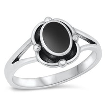 Load image into Gallery viewer, Sterling Silver Oxidized Black Agate Ring-1