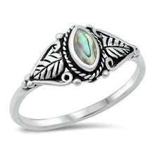 Load image into Gallery viewer, Sterling Silver Abalone Shell Stone Ring