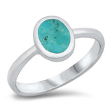 Sterling Silver Simulated Turquoise Stone Ring