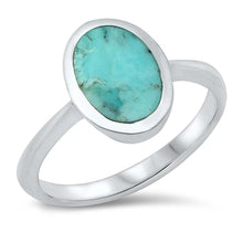 Load image into Gallery viewer, Sterling Silver Genuine Turquoise Stone Ring