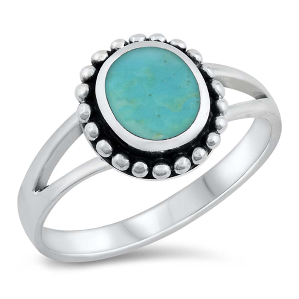 Sterling Silver Genuine Turquoise Stone Ring