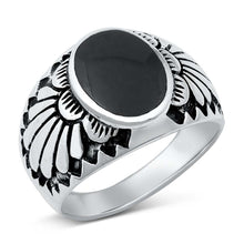 Load image into Gallery viewer, Sterling Silver Black Onyx Stone Ring