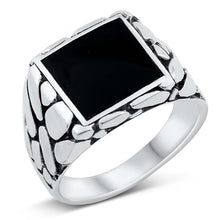 Load image into Gallery viewer, Sterling Silver Black Onyx Stone Ring