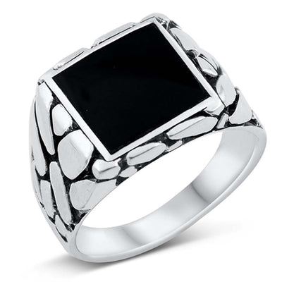 Sterling Silver Black Onyx Stone Ring