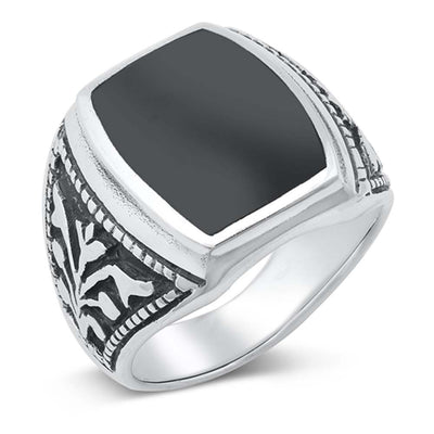 Sterling Silver Black Onyx Stone Ring