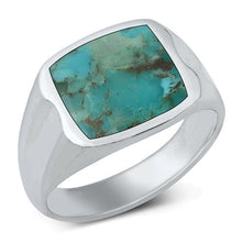 Load image into Gallery viewer, Sterling Silver Genuine Turquoise Stone Ring-13.6mm