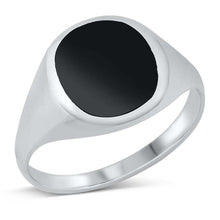 Load image into Gallery viewer, Sterling Silver Black Onyx 15mm Stone Ring